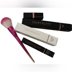 Youngblood Mineral Cosmetics 4-piece makeup bundle with brush